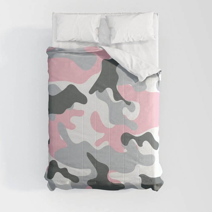 Pink Army Camo Camouflage Pattern Comforter