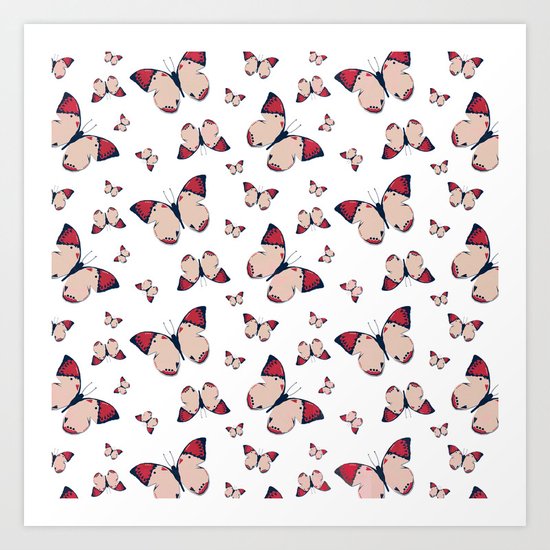 Spring Butterfly (Pattern) Art Print