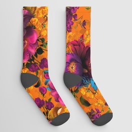 Vintage & Shabby Chic - Midnight Tropical Garden Socks