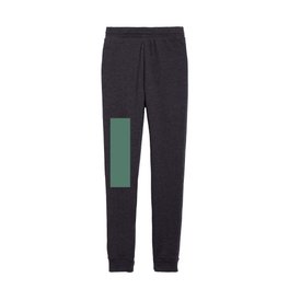 Dark Green Gray Solid Color Pantone Frosty Spruce 18-5622 TCX Shades of Blue-green Hues Kids Joggers