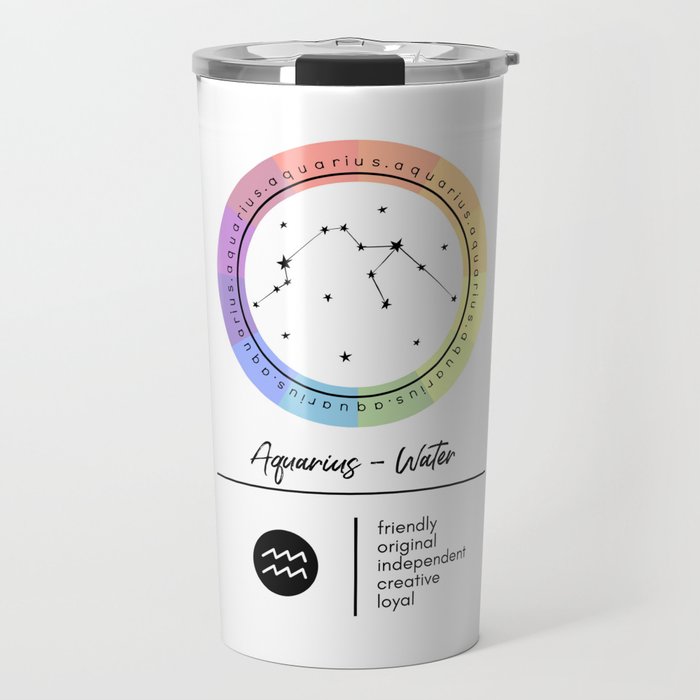 Aquarius Zodiac | Color Wheel Travel Mug