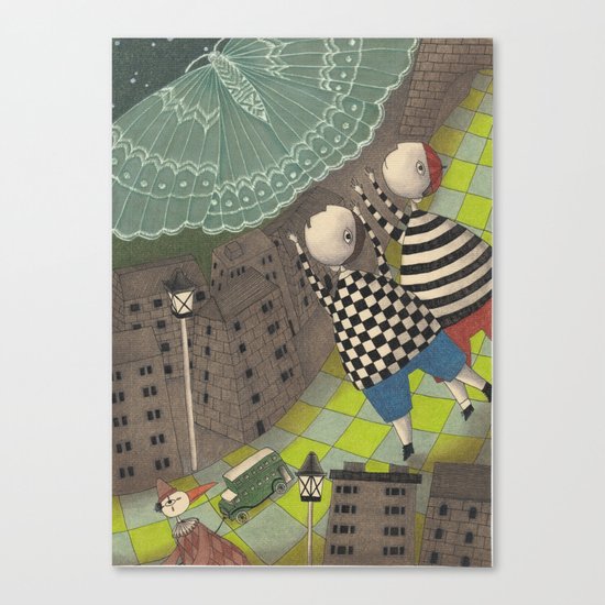 Night flight (1) Canvas Print