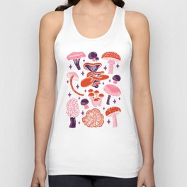 Texas Mushrooms – Red, Pink, and Purple Unisex Tank Top