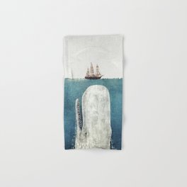 The White Whale Hand & Bath Towel | Mobydick, Tallship, Terryfan, Ocean, Spermwhale, Painting, Thefanbrothers, Fanbrothers, Sea, Boat 