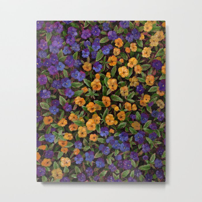 Spring Viola Floral Painting Metal Print