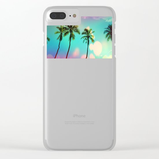 Palm trees Clear iPhone Case