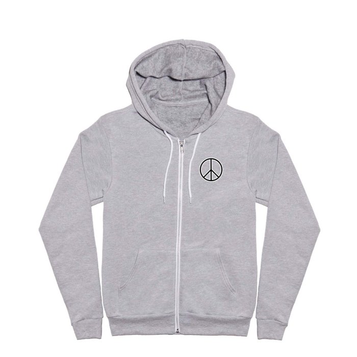 BAN THE BOMB. CND SYMBOL. Full Zip Hoodie by Tom Hill Designer