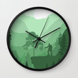 Green Mountains Wall Clock