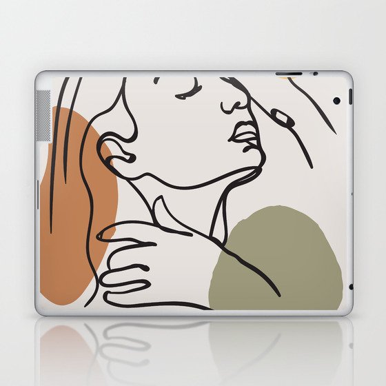 Female Face Line Art Laptop & iPad Skin