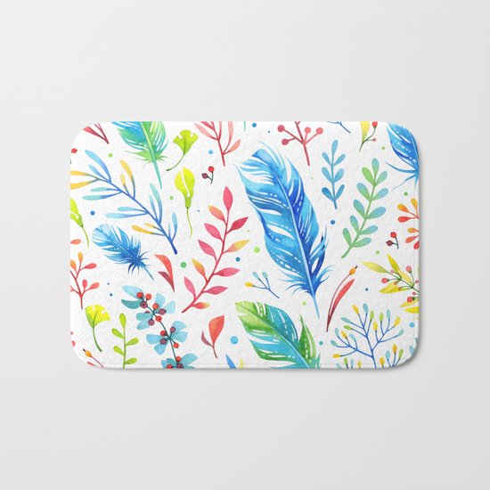 Feathers Pattern 01 Bath Mat