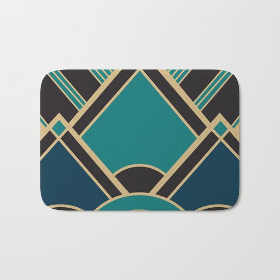 Art Deco New Tomorrow In Turquoise Bath Mat