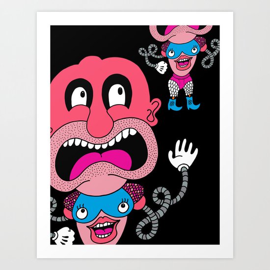 Red Face Weirdo Art Print