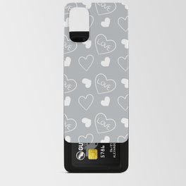 Valentines Day White Hand Drawn Hearts Android Card Case
