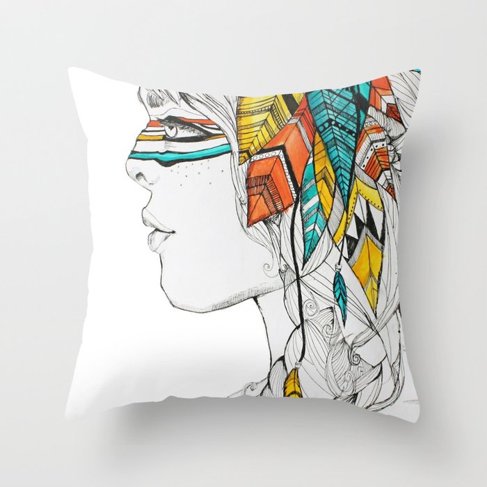 Native Woman Throw Pillow