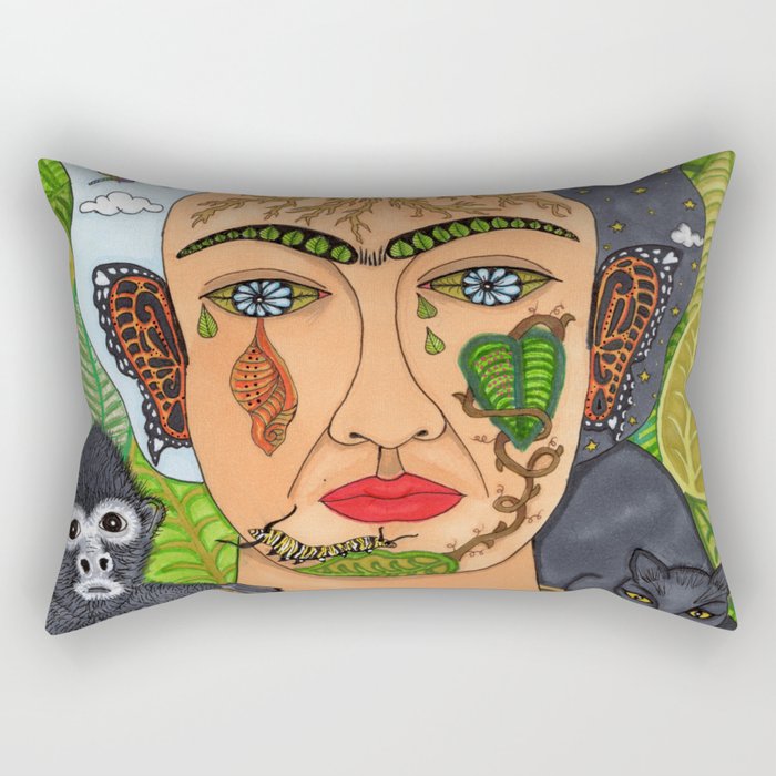 Frida Kahlo Monarca Rectangular Pillow