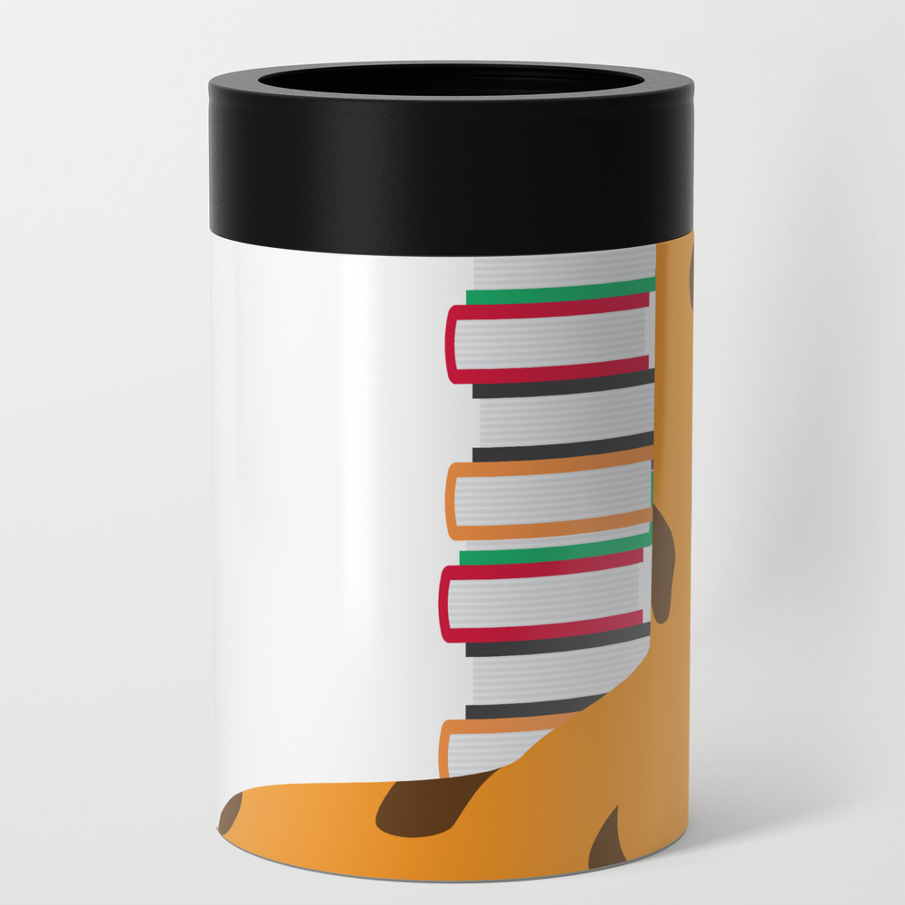 Giraffe Bookshelf Bookworm Bookworm Gift Can Cooler by powdertoastman