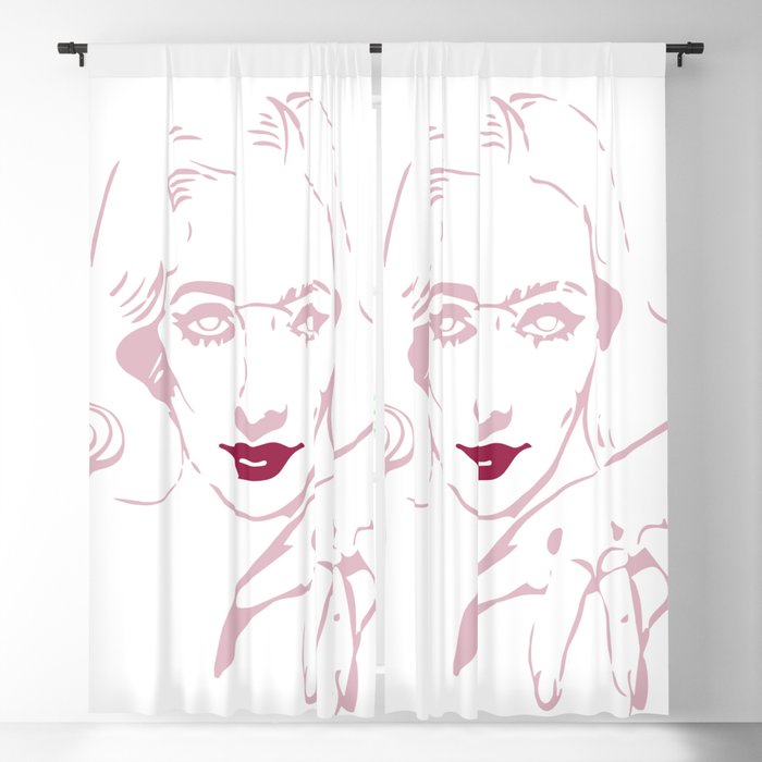 Fashion illustration of the beautiful pinup young girl face Blackout Curtain