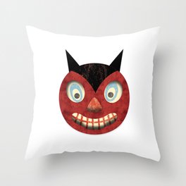 Vintage German Halloween Devil Throw Pillow