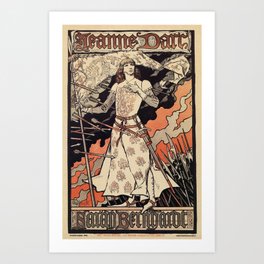 Sarah Bernhardt as Joan of Arc vintage theatre ad Art Print