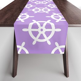 Ship Wheel (White & Lavender Pattern) Table Runner