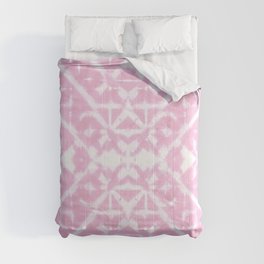 Pink and white diamond shibori tie-dye Comforter