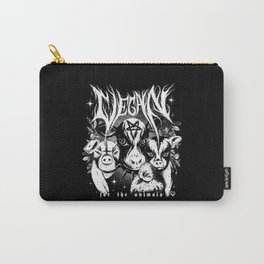 VEGAN for the animals Carry-All Pouch | Animal, Pig, Goth, Dark, Veganquote, Graphicdesign, Blackmetal, Vegan, Heavymetal, Metal 