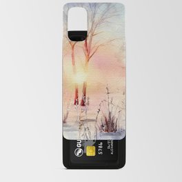 Ethereal Snowy Christmas Morning Sunrise  Android Card Case