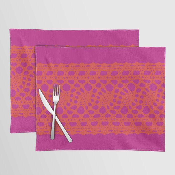 Lace in orange and pink Placemat