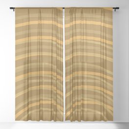 Golden Imperfect Rainbow Arch Lines Sheer Curtain