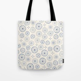 indigo stamp style pattern Tote Bag