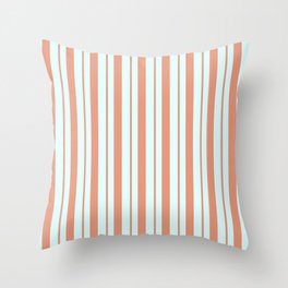 [ Thumbnail: Dark Salmon & Light Cyan Colored Lines/Stripes Pattern Throw Pillow ]