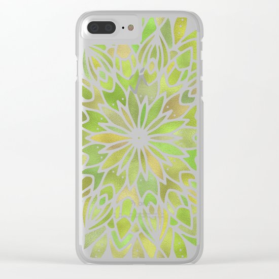 Mandala Desert Cactus Green Clear iPhone Case