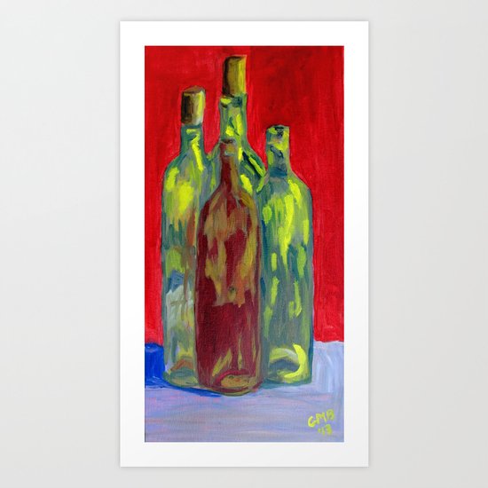Four Bottles Art Print