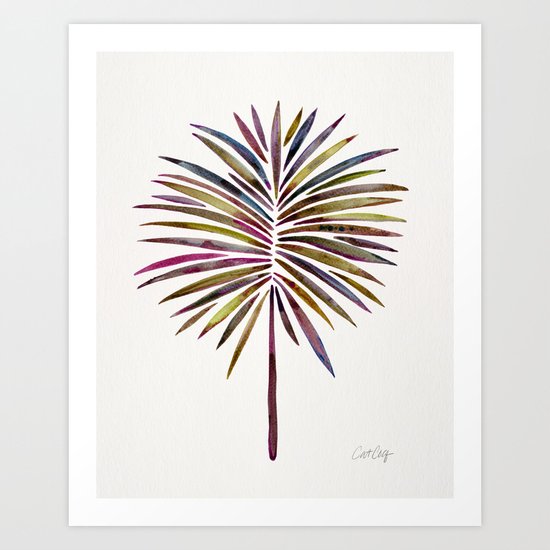Tropical Fan Palm – Vintage Palette Art Print