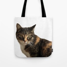 Tabby Cat With Ear Turned Sideways Tote Bag