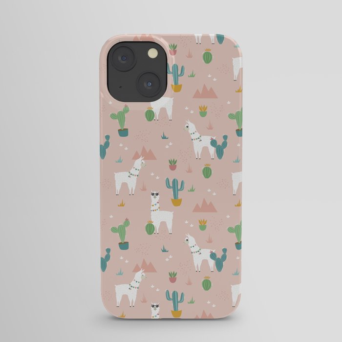 Summer Llamas on Pink iPhone Case