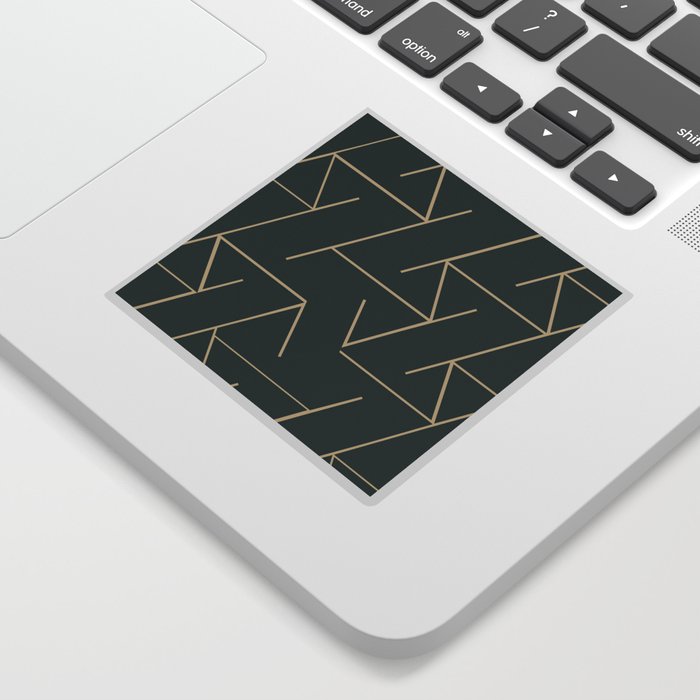 Dark green line art pattern Sticker