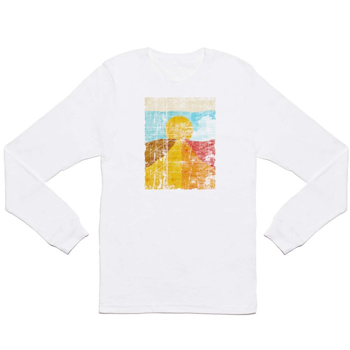 Grunge Colorful Sunrise with Clouds Long Sleeve T Shirt