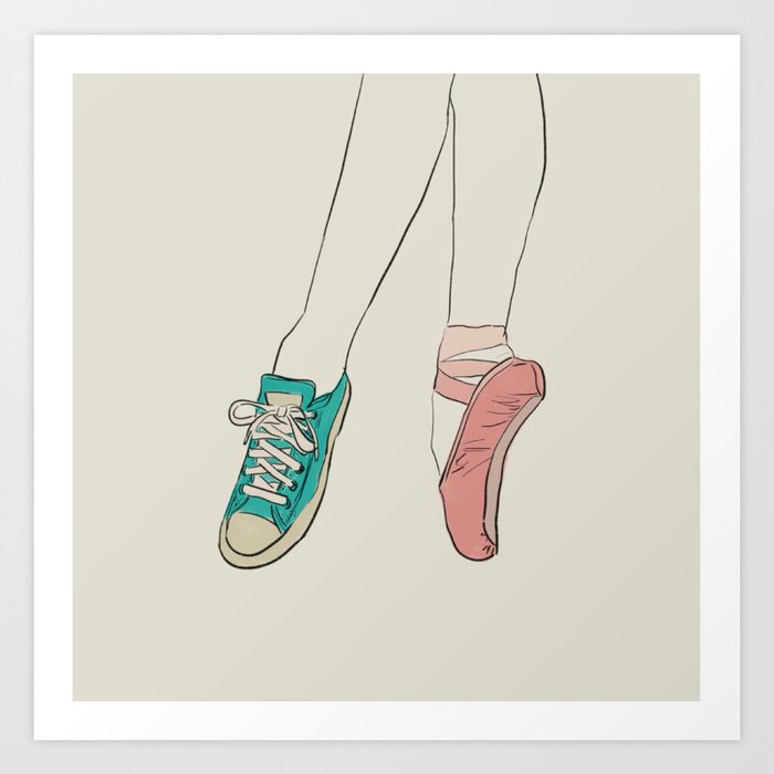 Ballet and sneakers Art Print