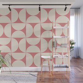 Mid-Century Modern Pattern No.39 - Peach Blossom and Pristine Wall Mural