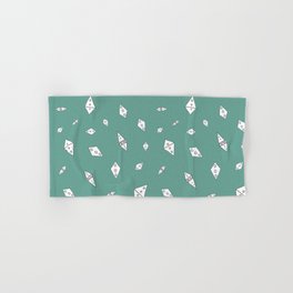 Kite doodles, diamonds, green background Hand & Bath Towel