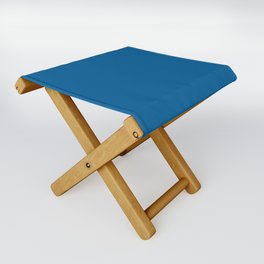 Dark Blue Solid Color Pairs Pantone Imperial Blue 19-4245 TCX Shades of Blue Hues Folding Stool