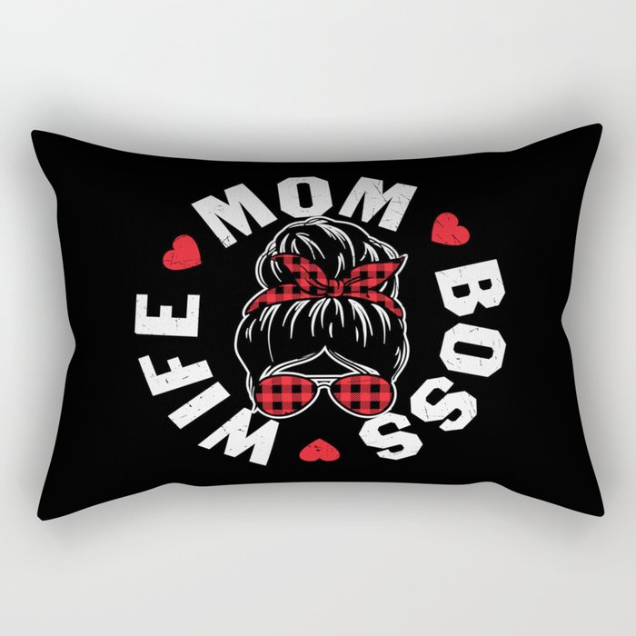 Wife Mom Boss Rectangular Pillow