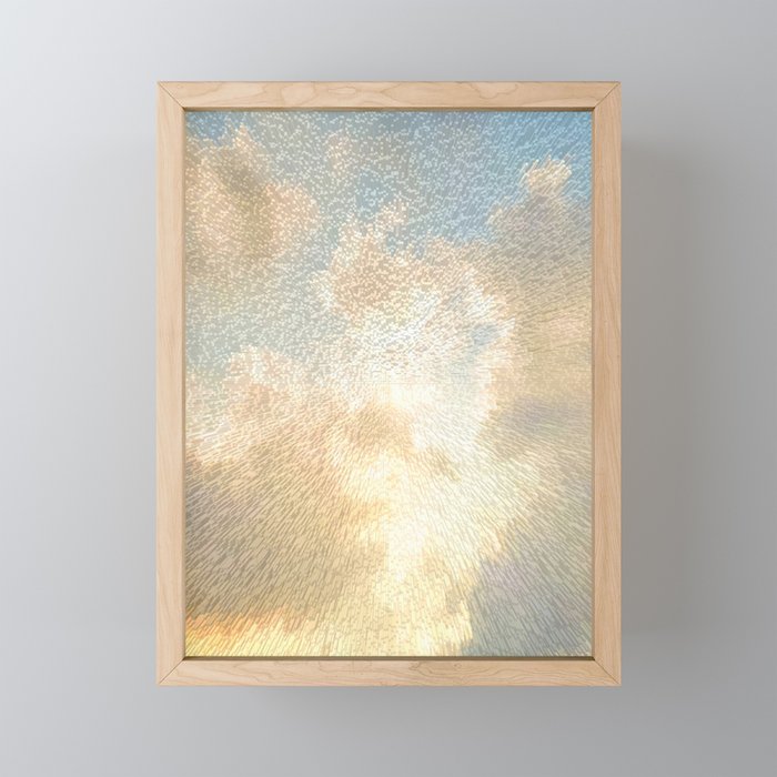 Pastel sky pixel art Framed Mini Art Print