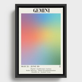 Gemini Zodiac Astrology Gradient Art Print Framed Canvas