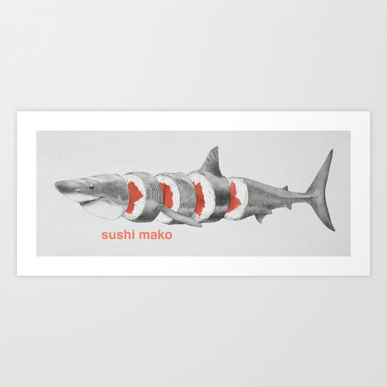 Sushi Mako Art Print