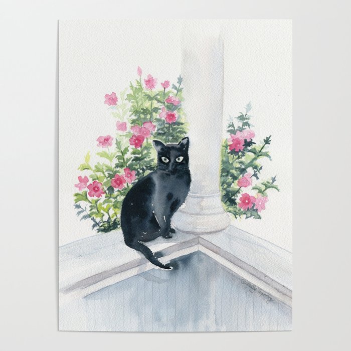 Guard Cat On Duty Poster by Melly Terpening Society6