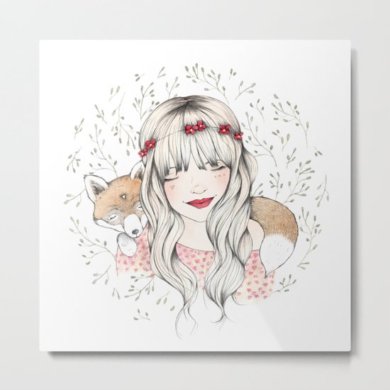 Fox Dreams Metal Print