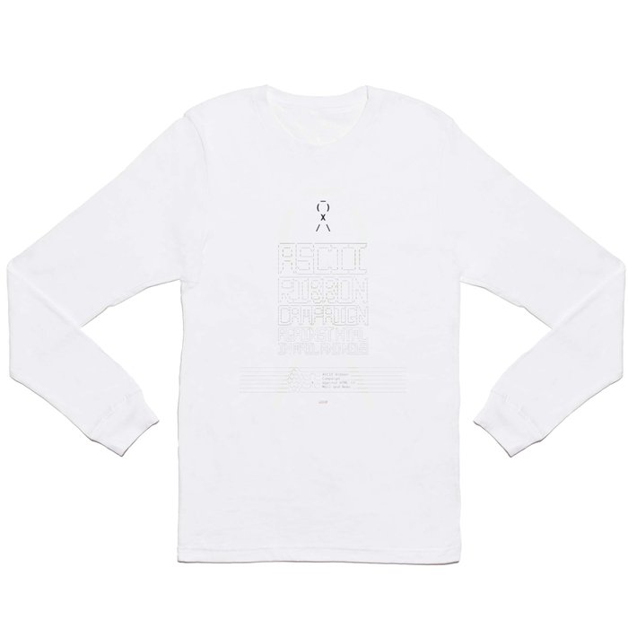 ASCII Ribbon Campaign against HTML in Mail and News – White Long Sleeve T Shirt