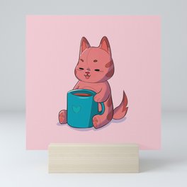 Coffee Cat 02 Mini Art Print
